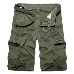 Men's Shorts Summer Mens knee Length Cotton Army Cargo Men Casual multipocket loose shorts Bermuda Trousers drop 230110