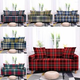 Chair Covers Plaid Sofa For Living Room L Shape Section Corner Couch Cover Spandex Removable Washable Stripe Printed Slipcover