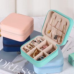 Storage Boxes 2023 Jewellery Organiser Display Travel Case Portable Box Leather Joyeros Organizador De Joyas