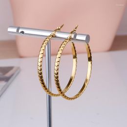 Hoop Earrings Stainless Steel Circle Earring For Women Gold Color Hoops Ladies Ear Ring Round Fashion Jewelry 2023 CN(Origin)