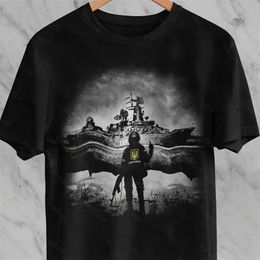 Men's Tshirts Funny Ukraine Postage Stamp Russian Warship Go Yourself Pride Flag Men Tshirt Summer Short Sleeve Oneck Casual Tees 230110