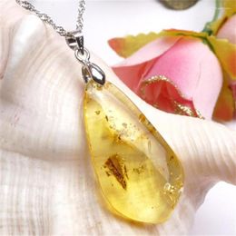 Pendant Necklaces 34 18 6 Mm For Jewelry Making Women Necklace Charm Transparent Yellow Wtaerdrop Natural Crystal