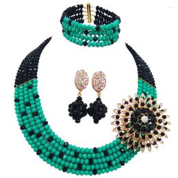 Wedding Jewelry Sets High Cost Performance Black Cayn Crystal Beads Nigerian Women 5C-SZ-02