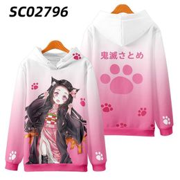 Hoodies Sweatshirts Anime Demon Slayer 3D Print Kamado Nezuko Sweatshirts Boys Girls Cartoons Hooded Sweatshirts Kids Fashion Pullovers Clothes 230111