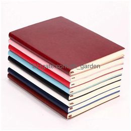 Notepads Writing Journal Notebook Pu Leather Colorf Journals Daily Notepad Diary Cute Travel Notebooks Wide Red For Students Dhgarden Dh90N