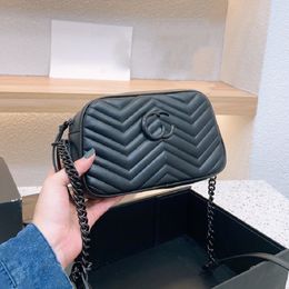 marmont designer bags Woman Camera Bags luxury crossbody bag fashion single shoulder Small Chain Purse Solid Black Letters 2 Size 5A