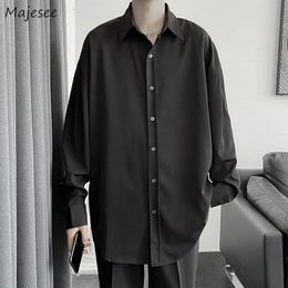 Men's Casual Shirts Summer Solid Shirt Men Long Sleeve High Quality Business White Man Luxury Breathable Masculina Clothes Classic Button Top 230111