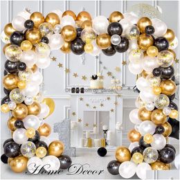 Other Event Party Supplies Christmas Classic Black Gold Latex Balloon Birthday Chain Set Room Decoration Drop Delivery Home Dhgarden Dhx61