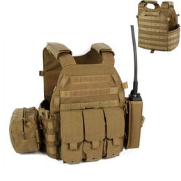 Men's Vests Nylon Pouch Molle Gear Tactical Vest Body Armour Hunting Plate Airsoft Accessories 6094 Military Combat Army Wargame Vest 230111