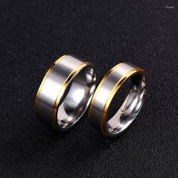 Wedding Rings MANGOPIECouple Ring Gold-Color Jewellery For Women Man Titanium Steel Lovers Stainless Bands 6mm 8mm