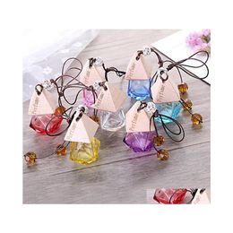 Essential Oils Diffusers Car Per Bottle With Wood Cap Hanging Rearview Ornament Air Freshener For Diffuser Refillable Empty Glass Dr Dhzqb