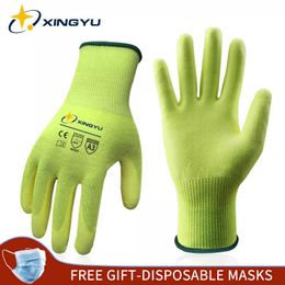 Cut Resistant Work Gloves Nitrile HPPE Mechanic Manufacture Oil-Proof Waterproof Breathable Comfortable for Man