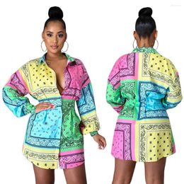 Women's Blouses Bandana Long Sleeve Shirt Sexy Trendy Clothes Turn Down Collar Button Tops 2023 Fashion Dress Women Streetwear