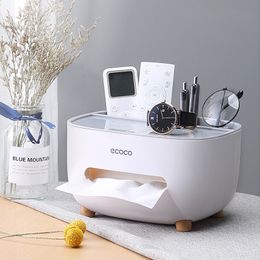 ECOCO Napkin Holder Tissue Boxes Kitchen Storage Box Living Room Creative Case Remote Control Multifunctional Desk Organiser FSXJY146