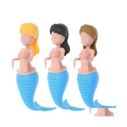 Coffee Tea Tools Arrivel Mermaid Infuser Sile Strainer Teapot Philtre Bags Drinkware Tool Drop Delivery Home Garden Kitchen Dining B Dhtea