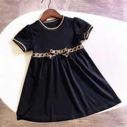 Baby Girls Designer Dress Girls Luxury Clothing Solid Color Dresses Kids Fashion Clothes Childrens Brief Clothing High Quality 3 Colors