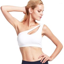 Gym Clothing No Steel Ring Sports Crop Tops One-shoulder Bra -proof Running Yoga Bras Breathable Training Cross Straps Underwear