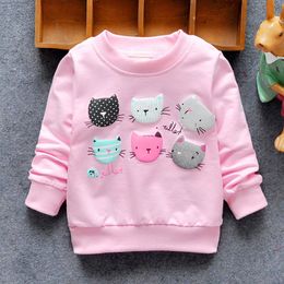 Pullover Arrival Baby Girls Sweatshirts Winter Spring Autumn Children Hoodies 6 Cats Long Sleeves Sweater Kids T-shirt Clothes 230111