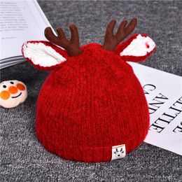 Hair Accessories Cute Cartoon Elk Baby Hat Winter Knitted Kids Warm Infant Boys Girls Cap Ear Protection Children Deer Christmas Hats