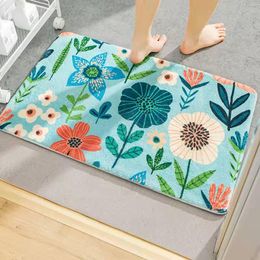 Carpets Colourful Flowers Floor Mats Small Fresh Rugs Home Entrance Bedroom Toilet Bathroom Door Absorbent Non-Slip Foot PadCarpets