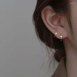 Hoop Earrings Fashion Silver Colour Metal Star Ear Buckle For Women Men Punk Hip Hop Small Circle Party Jewellery Gifts