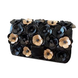 Klassische Kamelien-Designer-Taschen mit doppelter Klappe, Lammfell, gesteppte Blumenstickerei, Vintage-Stil, Metall-Spannschlosskette, französische Damen-Umhängetasche mit Beutel, Geldbörsen, 25 cm