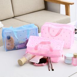 Make Up Organiser Bag Toiletry Bathing Storage Bag Women Waterproof Transparent Floral PVC Travel Cosmetic Bag FSTLY169