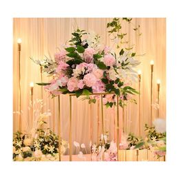 Decorative Flowers Wreaths Customize 40Cm Artificial Rose Wedding Table Decor Flower Ball Centerpieces Backdrop Party Floral Road Dh7Tu