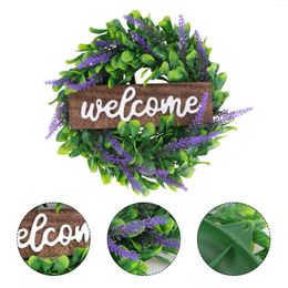 Decorative Flowers 1Pc Emulation Lavender Door Wreath Christmas Garland Hanging Ornament Decorations