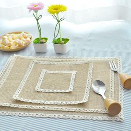 Table Mats & Pads Multi-Style Jute Cloth Creative DIY Home Decoration Bowl Mat Placemat Art Hessian