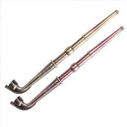Latest Copper Alloy Metal Smoking Pipe 2 Function Tobacco Cigarette Hand Philtre Pipes Tips Mouthpiece Tool Accessories
