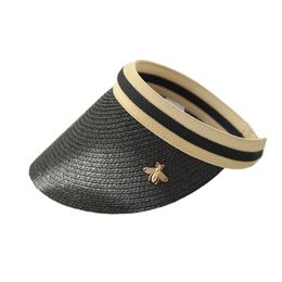 Wide Brim Hats 2023 Summer Woman Sun Anti-UV Female Outdoor Visor Caps Hand Made Straw Cap Casual Shade Hat Empty Top Beach