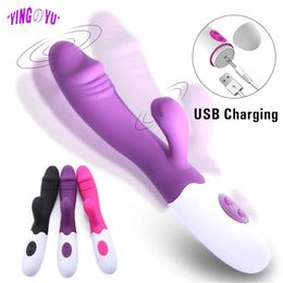 Sex toy Massager Usb Rechargeable 30 Speed g Spot Rabbit Vibrator Dildo Erotic Sex Toys for Women Vaginal Clitoral Massager Female Masturbator