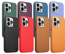 New phone case Leather Magsafe Magnetic Suction Full Pack Fall Resistant Premium leather for Iphone 14 13 12 11 phone case