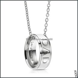 Pendant Necklaces Stainless Steel Ring King Queen Gift For Mom And Dad 575 Q2 Drop Delivery Jewelry Pendants Dhhxc