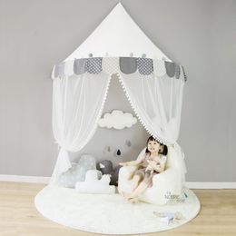Toy Tents Kids Teepee Tents Children Play House Castle Cotton Foldable Tent Canopy Bed Curtain Baby Crib Netting Girls Boy Room Decoration 230111