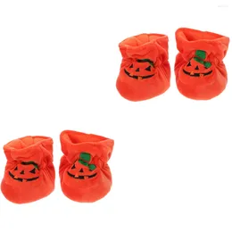 First Walkers 2 Pairs Born Boys And Girls Halloween Pumpkin Booties Infant Crib Shoes