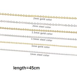 Chains for Jewelry Findings & Components Making Women Men Diy Stainless Steel Gold Plated Silver Chain Wholesale