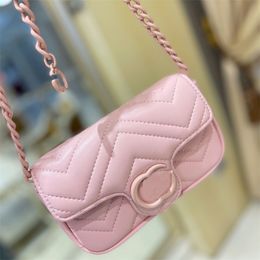 5A Designer Shoulder Bags Marmont Series Classic Genuine Leather Waist Bags Women Fashion Chain Shoulder Strap