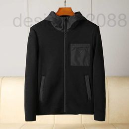 Men's Jackets high-quality menswear designer luxury jacket fashion stitching pocket zipper black casual hooded mens knitted coat YDQG