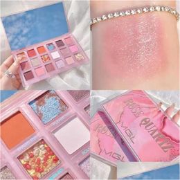 Eye Shadow 18 Colours Rose Quartz Eyeshadow Palette Matte Glitter Makeup Long Lasting Waterproof Shiny Pigment Drop Delivery Health B Dhpy9