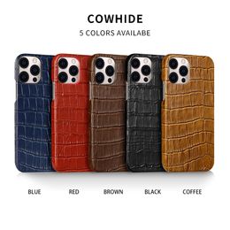 Luxury cases Crocodile texture Genuine Leather case for iphone 14 13 Pro Max 13 mini 12 11 pro max XS MAX XR 8 plus 6 cover