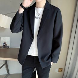 Men's Suits Blazers Men Suit Jackets Blazer Coat Slim Fit Smart Casual Spring Thin Fashion Clothing Asian Single Breasted Korean Black Arrival 230111