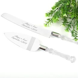 Decorative Objects Figurines Customizable Wedding Stainless Steel Cake Shovel Set Bread Pizza Knife Dessert Pie Fondant Divider Cutter Object 230110