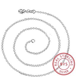 Chains LEKANI Wholesale Sterling Silver Jewelry Pure Round Rolo Chain Necklace Real Solid 925 1mm Link