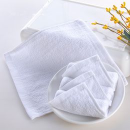 12x12 inch Hand Towel 100% Cotton White Square Hand Towels for Hotel Home Restaurant Wedding Dinner Cloth Napkins Embroidered Custom Logo