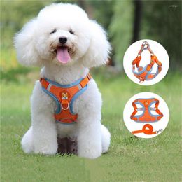 Dog Collars Pet Chest Strap Harness With Leash Set Reflective Walking Running Dogs Vest For Small Bichon