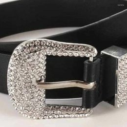 Belts Women Rhinestone Buckle Belt For Dress Crystal Waist Shinning Wide Ladies Formal