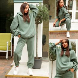 Women's Tracksuits Winter Tracksuit Set 2 Pieces Hoodies Training Jogging Sport Suit For Running Gym Clothing Fitness Outfit 230111