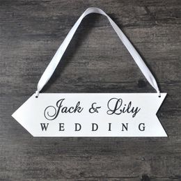 Party Decoration Personalized Wedding Arrow Sign Wooden Road Wood Plaque Welcome Guide Board Cafe Wall Irregular Hanging